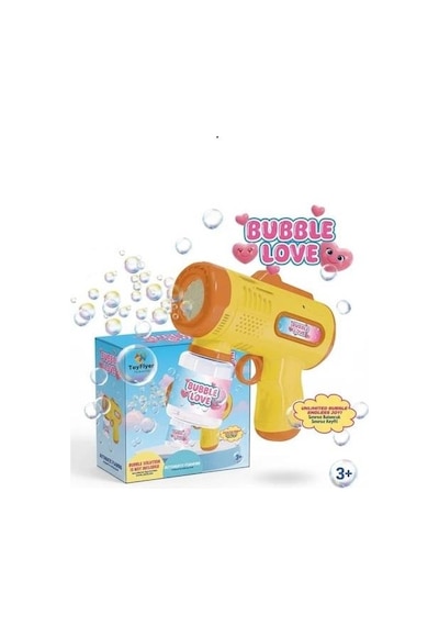 Pilli Işıklı Köpük Tabancası Otomatik Işıklı Baloncuk Tabanca Bubble Gun Çocuk Oyuncağı