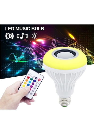 Uzaktan Kumandalı Bluetooth Hoparlör Rgb Led  Ampul