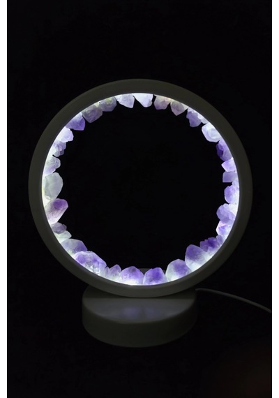 Ametist Taşlı Gece Lambası Usb Soketli 29a