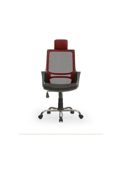 Arya2 Bilgisayar Koltuğu - Ofis - Müdür - Büro - Çalışma Sandalyesi Bordo Siyah Renk Krom Ayaklı Bordo