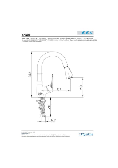 Eca 102118142 Spylos Spiralli Mutfak Eviye Eviye Bataryası