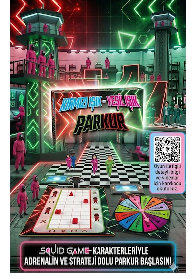 Can Yıldız Squid Game Kırmızı Işık Yeşil Işık Parkur Masa Oyunu - Squid Game Aile Ve Arkadaş Strateji Oyunu