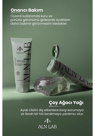 Aln Nab Satin Step Nemlendirici Ayak Kremi Çay Ağacı Yağı Çatlak Topuk Onarıcı Bakım 100 Ml