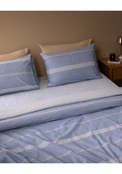 Madame Coco Boswell King Size %100 Pamuk Ranforce Baskılı Çarşaflı Nevresim Takımı - Mavi 8684427293881 Çok Renkli