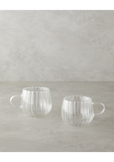 English Home Astral Borosilikat Cam Double Wall Kupa 180 Ml Şeffaf Şeffaf