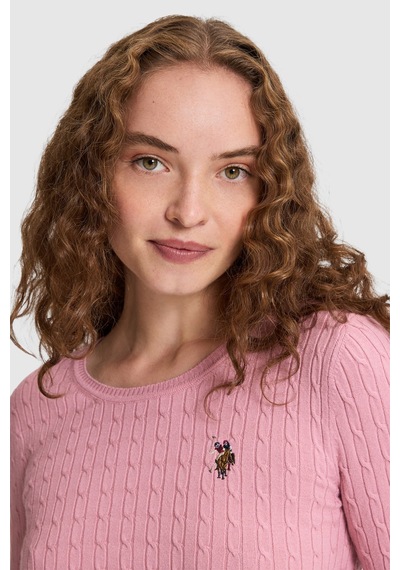 U.S. Polo Assn. Kadın Pembe Basic Kazak 50331602 Vr246 Seker Pembe