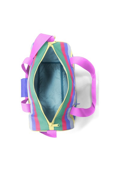 Coral High Milka Gri Sarı Çizgi Desenli Spor Çantası 27543 124-Pembe
