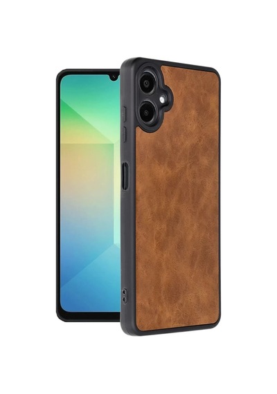 Newface Samsung Galaxy A06 Kılıf Aras Deri Kapak - Taba