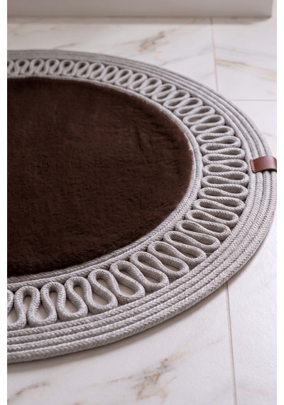 Banyo Paspası Takımı 60x100+40x60 Cm İç Trikot Acı Kahve & Gümüş
