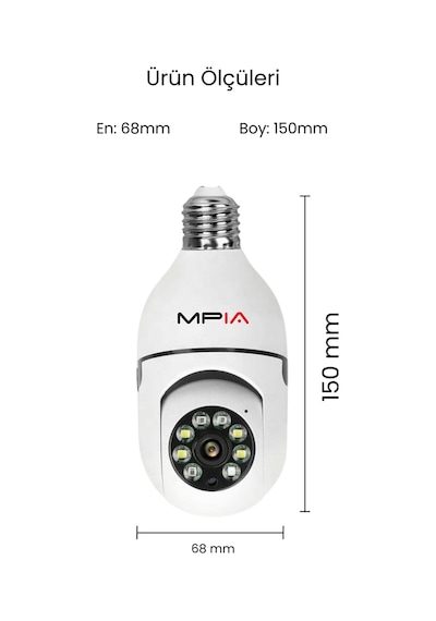 4 Mp Yeni Versiyon Wifi 360 Panoramik Ampul Kamera Gece Görüş Ses Akıllı Hareket Algılayıcı Güvenlik Kamerası
