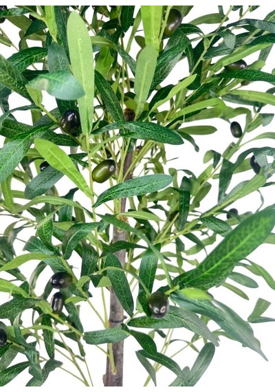 Yapay Zeytin Ağacı 130cm İki Gövdeli Beyaz Küre Saksıda Salex Doğal Gerçek Görünümlü Yapay Ağaç