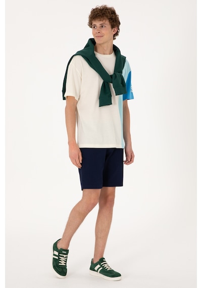 U.S. Polo Assn. Erkek Comfort Fit Bisiklet Yaka Ekru Tişört 50306896-VR019