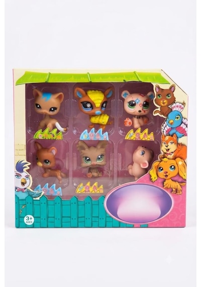 Pet Star Little Sevimli Minişler 6'lı Miniş Oyuncak Seti Hayvan Figür ve Aksesuarları 3046A22