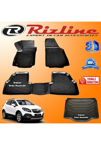 Opel Mokka 3D Paspas + Bagaj Havuzu 2012-2019 Arası Set Rizline N11.5570