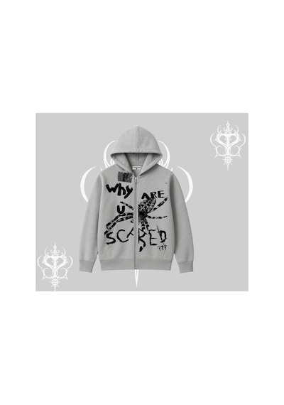 Tarzsokak Beyaz Hırka Sweatshirt Why Are U Scared Gri