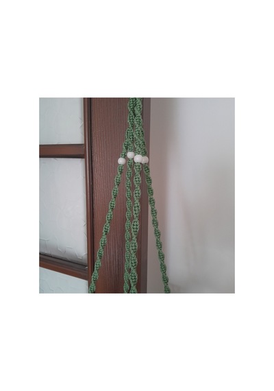 El Örgü Makrome Saksılık Yeşil Yeşil