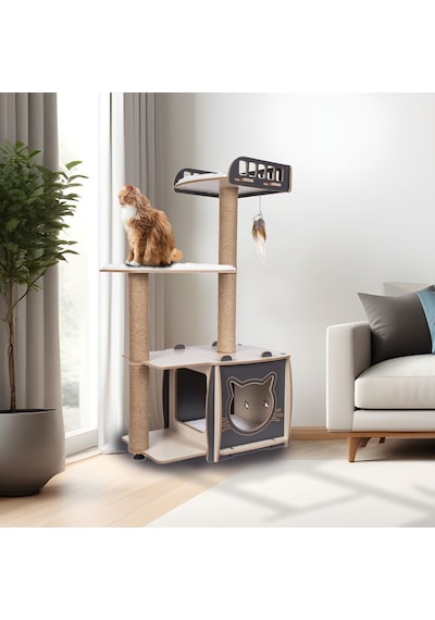 Pati Homes Katlı Yataklı Kedi Tırmalama Evi - Kedi Tırmalaması