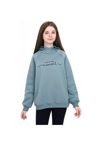 Toontoy Kız Çocuk Baskılı Sweatshirt Açık Mavi