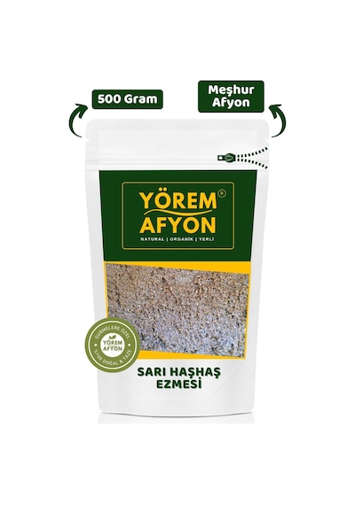 Meşhur Afyonkarahisar Coğrafi Tescilli Ezilerek Kavrulmuş Sarı Haşhaş Ezmesi Kahvaltılık 500gr.