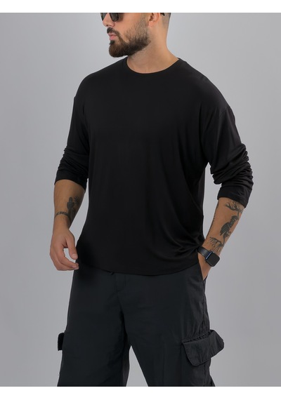 Cocopelli Siyah Bisiklet Yaka Basic Erkek Sweatshirt Coc3540