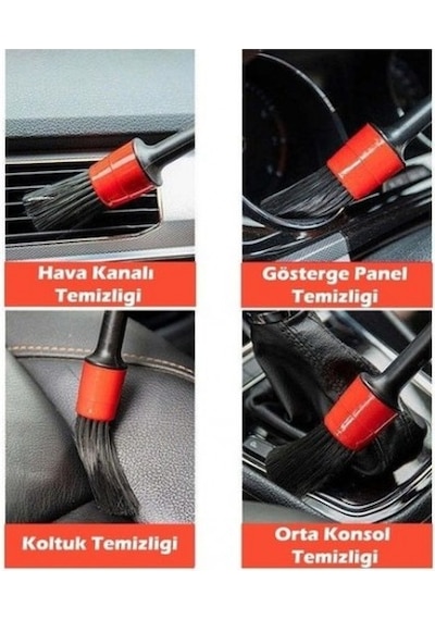 Araba Temizlik Detay Fırçası 5li Set Torpido Bakım Seti 5 Li Set