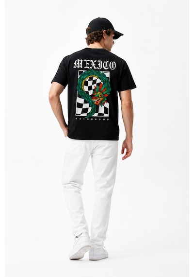 Bayloranzzo Mexico %100 Pamuk Heavy Cotton Premium Kalite Erkek Tişört Siyah