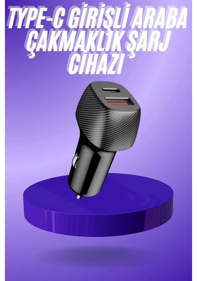 Lb 38w Usb Type-c Girişli Oto Çakmaklık Araç İçi Hızlı Şarj Çakmaklık Şarj Aleti