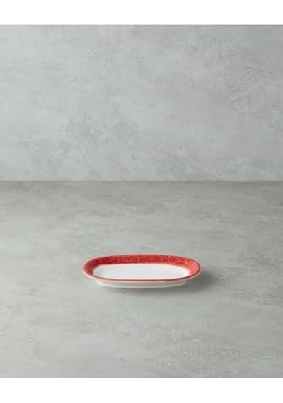 Larry Porselen Kayık Tabak 19 Cm Kırmızı Açık