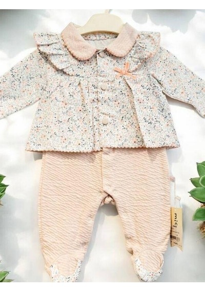 Bebe Ceyiz Sarayı Kız Bebek Yakalı Patikli Hırkalı Tulum-15116 SOMON