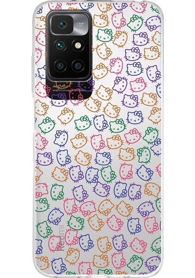 Redmi 10 2022 Uyumlu Kapak Hello Kitty Tasarımlı Şeffaf Silikon Kılıf Şeffaf