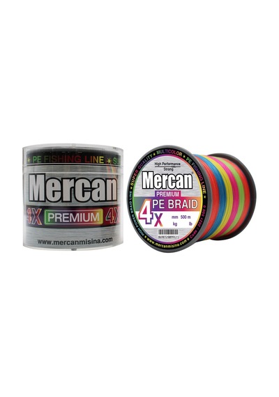 Mercan Pe Örgü Premium 4X İp 500 M Multı Color Misina