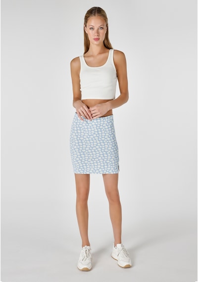 Colin's Colins Slim Fit Çiçek Baskılı Mini Mavi Kadın Etek Cl1064486 Cl1064486 Q1.v1 Ble Mavi