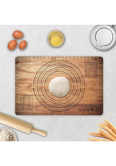 Ahşap Görünümlü Cam Hamur Açma Matı 40cm X 60cm