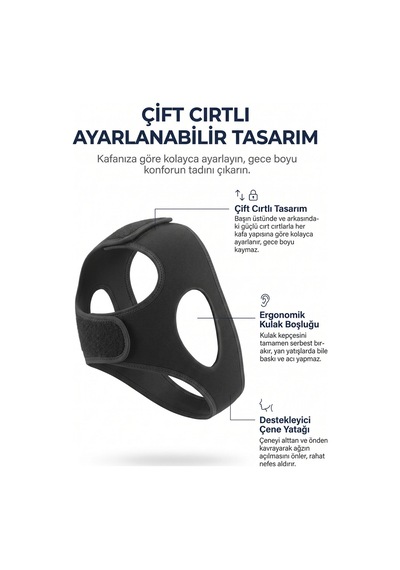 Horlama Önleyici Ağız Kuruluğu Çene Bandı Yüz Korsesi Horlama Bandı Uyku Apnesi Maskesi