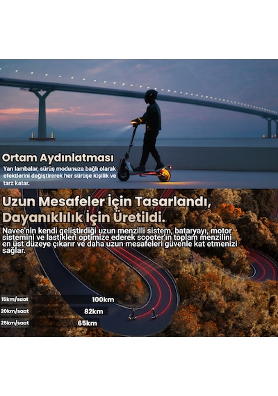 Navee Ut5 Max Elektrikli Scooter - 2400w Güç, 39 Eğim, Çift Hidrolik, 150 Kg Taşıma Kapasitesi, Tcs, Find My Siyah