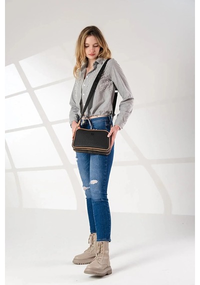 Just Polo Kadın Omuz Çantası 440113mh Siyah Camel