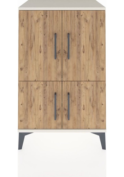 Hyperion Komodin 3 Raflı 4 Kapaklı 60x44x96 Aytaşı-çam Aytaşı