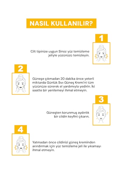 Sinoz Günlük Kullanım için Yüz Güneş Kremi SPF50+ 50 ML