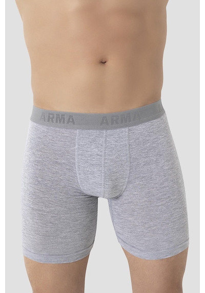 Arma Yıldız Erkek Gri Büyük Beden Boxer Pamuklu Likralı 10'lu Paket Gri