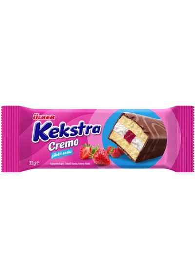 Ülker Kekstra Cremo Çilekli Kek - 33 Gram - 15 Adet
