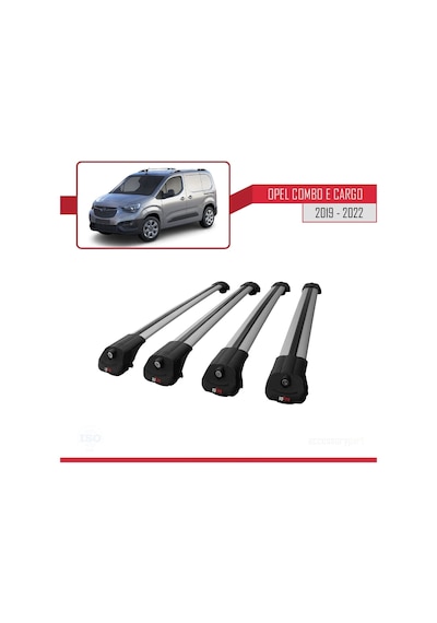 Opel Combo E Panelvan 2019-2022 Arası İle Uyumlu Ace-1 Ara Atkı Tavan Barı Gri 4 Adet Bar