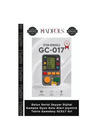 Delux Serisi Seyyar Dijital Kampüs Oyun Kolu Atari Joystick Tetris Gameboy Gc017 Gri