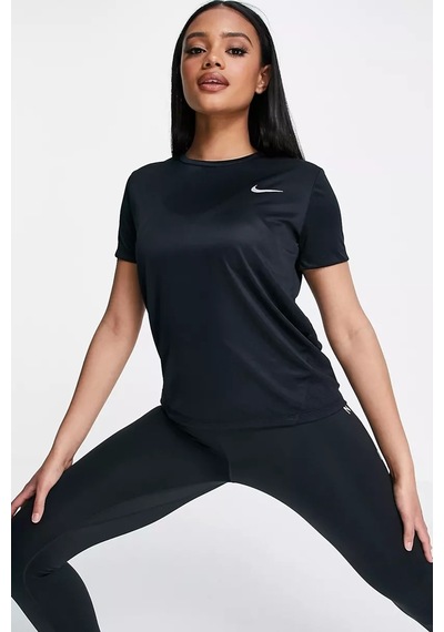 Nike Miler Dri Fit Tee Sırt Hava Panelli Koşu Spor Antrenman Tişörtü Siyah
