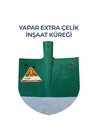 Extra Çelik Dayanıklı İnşaat Küreği 34 Cm 25 Cm Geniş Sap Hariç Kolay Kullanım & Uzun Ömürlü
