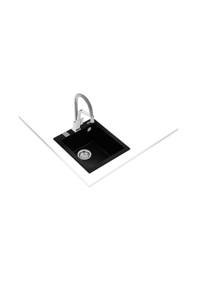 Teka Forsquare 34.40 Tg Tek Hazneli Tezgahüstü/Tezgahasıfır (Flush) Tegranite Eviye - Siyah - 115230010