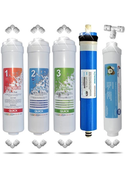 Kapalı Kasa 12 Inç Su Arıtma Cihazı 5 Aşama Inline Vontron Membranlı Filtre Seti