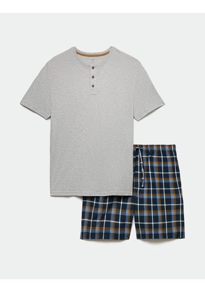 Marks & Spencer Henley Pijama Takımı T07000093 Gri