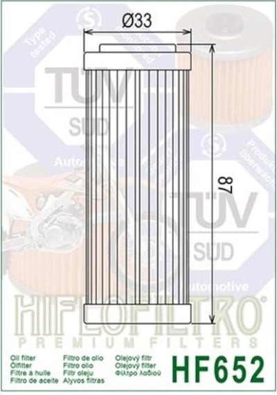 Hiflo Hf652 2017-2023 Husqvarna Fe 450 Uyumlu Yağ Filtresi