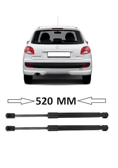 Peugeot 206+ Plus T3e Hb 2009-2013 Uyumlu Sağ + Sol Takım Bagaj Amortisörü 2 Adet 520mm 8731e6 Bagaj Amortisör