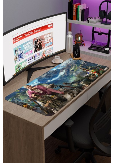 Far Cry Kaymaz Dikişli Kauçuk Oyuncu Mousepad V4 - 90x40 Xxl Gaming Mouse Pad Fare Altlığı